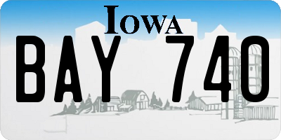 IA license plate BAY740