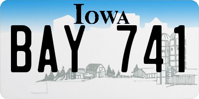 IA license plate BAY741