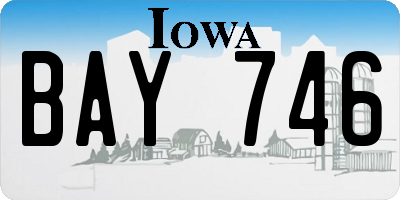 IA license plate BAY746