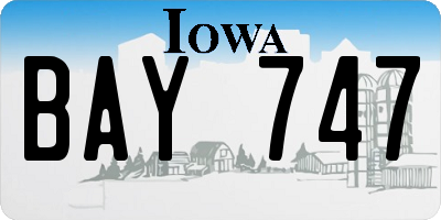 IA license plate BAY747