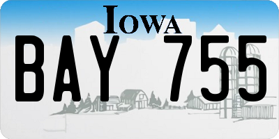 IA license plate BAY755