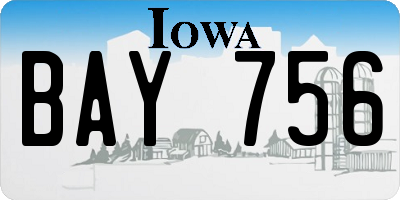 IA license plate BAY756