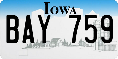 IA license plate BAY759