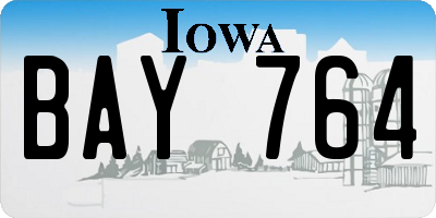 IA license plate BAY764