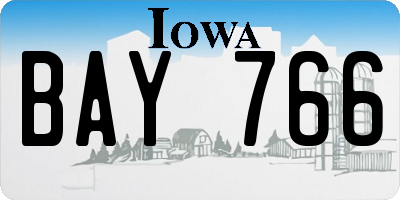 IA license plate BAY766