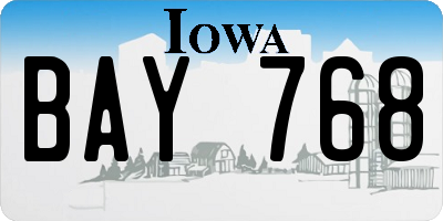 IA license plate BAY768