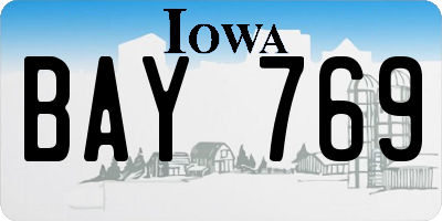 IA license plate BAY769