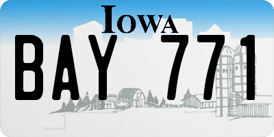 IA license plate BAY771