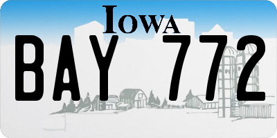 IA license plate BAY772