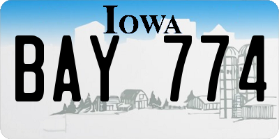 IA license plate BAY774