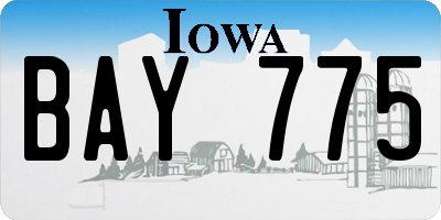 IA license plate BAY775
