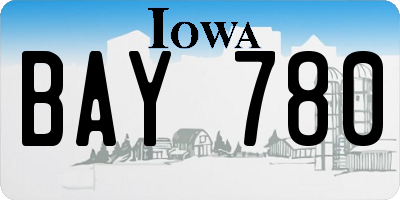 IA license plate BAY780