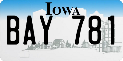 IA license plate BAY781