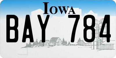 IA license plate BAY784