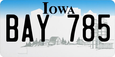 IA license plate BAY785