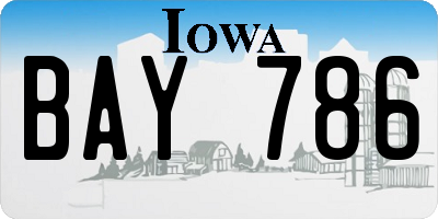 IA license plate BAY786