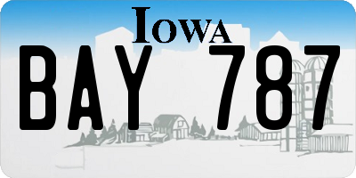 IA license plate BAY787