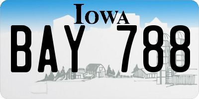IA license plate BAY788
