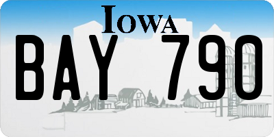IA license plate BAY790