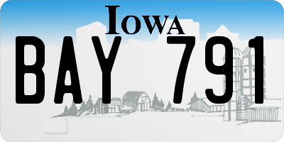 IA license plate BAY791
