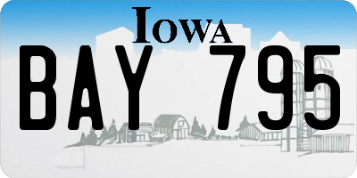 IA license plate BAY795
