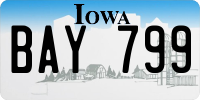 IA license plate BAY799