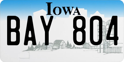 IA license plate BAY804