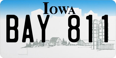 IA license plate BAY811