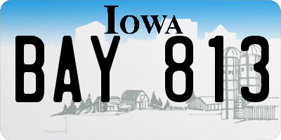 IA license plate BAY813