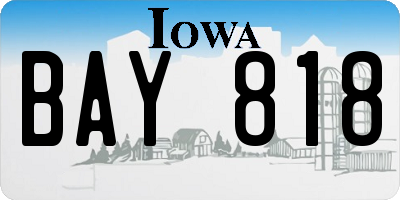 IA license plate BAY818