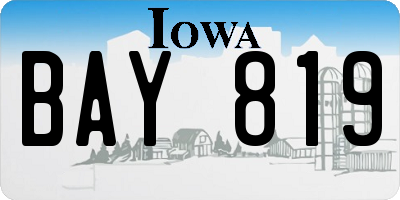 IA license plate BAY819