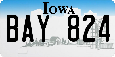 IA license plate BAY824