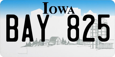 IA license plate BAY825