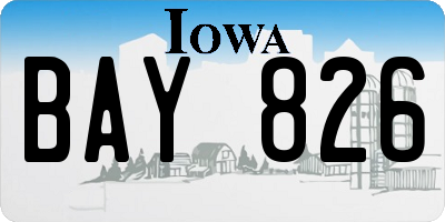 IA license plate BAY826
