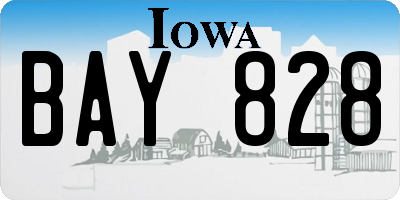 IA license plate BAY828