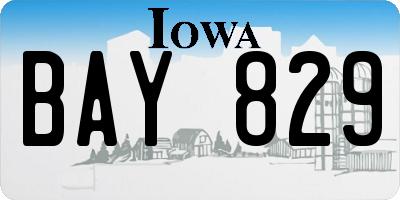 IA license plate BAY829