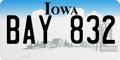 IA license plate BAY832