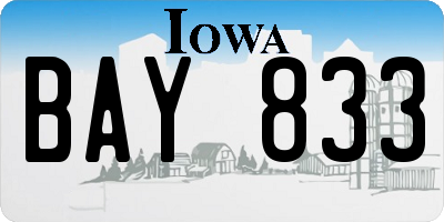 IA license plate BAY833