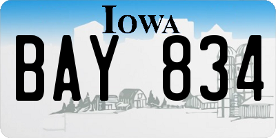 IA license plate BAY834