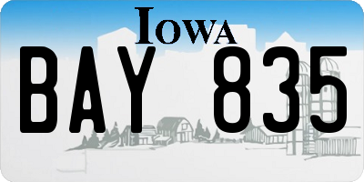 IA license plate BAY835