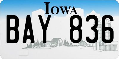 IA license plate BAY836