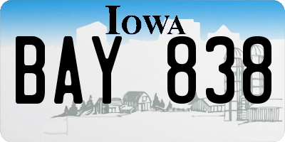 IA license plate BAY838