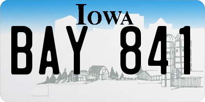 IA license plate BAY841