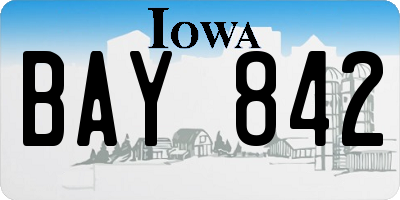 IA license plate BAY842