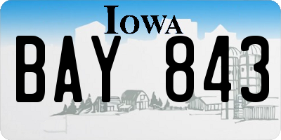 IA license plate BAY843