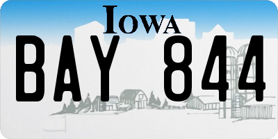 IA license plate BAY844