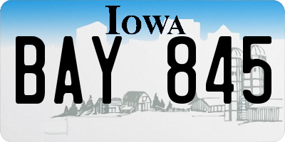 IA license plate BAY845