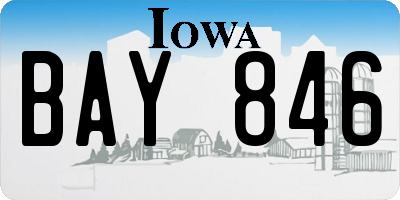 IA license plate BAY846