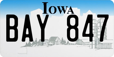 IA license plate BAY847
