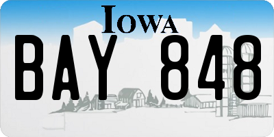 IA license plate BAY848
